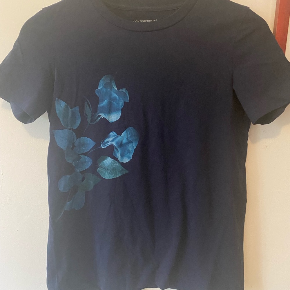 Women's Short Sleeve Navy Blue Tee by Contemporaine at Simons